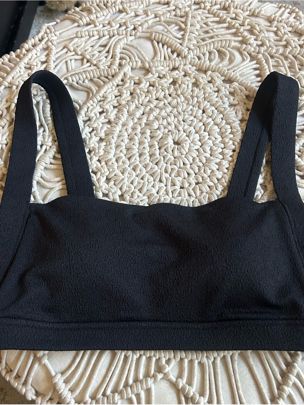 CALIA by Carrie Underwood Black Textured One-Piece Swim Top with Wide Straps